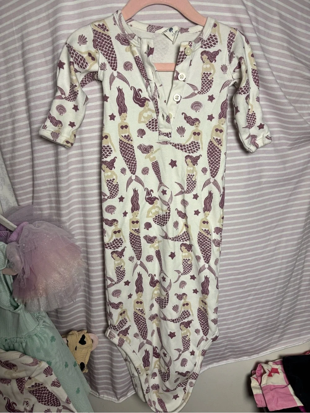 Kate Quinn Purple Mermaid Sleep Gown and Matching Onesie